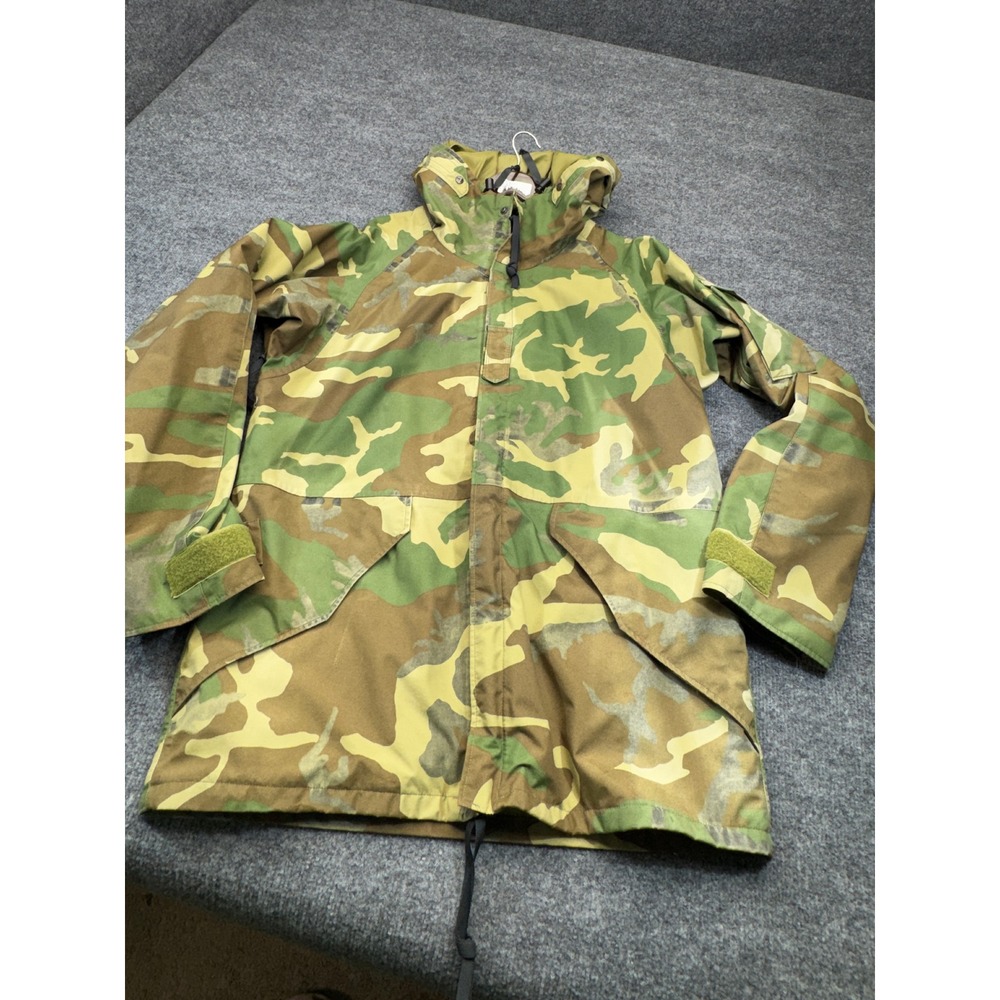 Vintage US Military Jacket Mens Medium Long Green Camo ECWCS Gore-Tex Gen I 1992